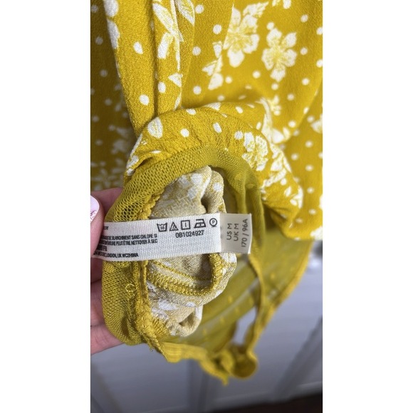 Free People One on One Date Flare Sleeve Bodysuit Women's Size Medium Marigold - Picture 9 of 12